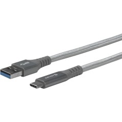 eSTUFF USB-C - A Cable 1m Grey – Durable, High-Speed Connectivity | ES605151